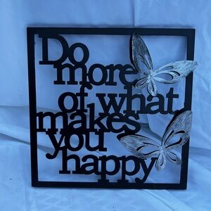 Black and Silver Wall Decor with Butterflies